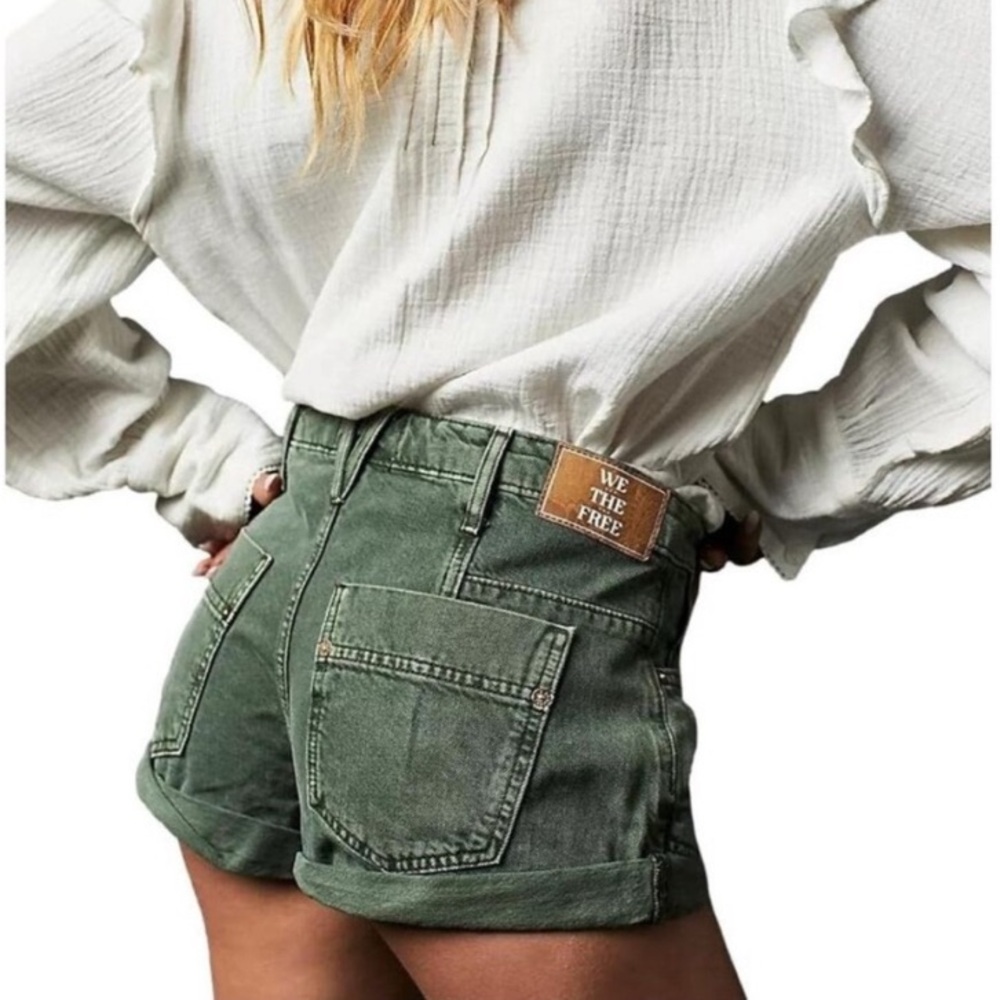 Free People Beginners’ Luck Cuffed Denim Shorts